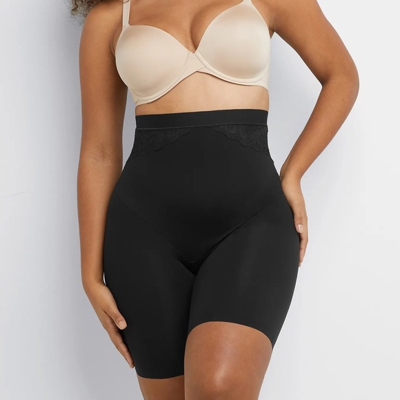 Maidenform Lace High Waist Thigh Slimmer Shapewear NWT LARGE - Picture 1 of 6